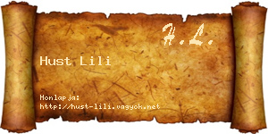 Hust Lili névjegykártya